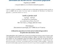 <strong>Le 22 janvier </strong> – Séminaire du GRREP