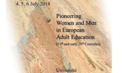 <strong>Les 4-5-6 juillet</strong> – Séminaire ESREA “Pioneering women and men in European adult education (19th and 20th Centuries)”