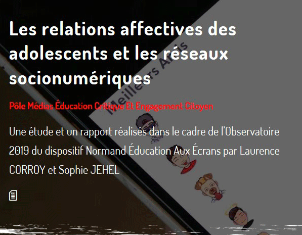 Les relations affectives des adolescents et les réseaux socionumériques