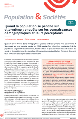 “Quand la population se penche sur elle-même: enquête sur les connaissances démographiques et leurs perceptions”