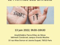 <strong>Le 13 juin 2022 </strong> – JE “Le partage des savoirs”