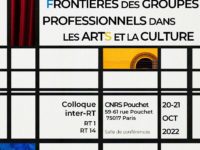 <strong>Les 20-21 octobre 2022 </strong> – Colloque “Contours du travail et frontières des groupes professionnels dans les arts et la culture”