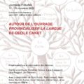 <strong>Les 17-18 novembre 2022 > – JE autour de “Provincialiser la langue” de Cécile Canut, Nanterre