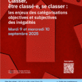 <strong>Les 9-10 septembre 2025 > JE «Classer, être classé·e, se classer»